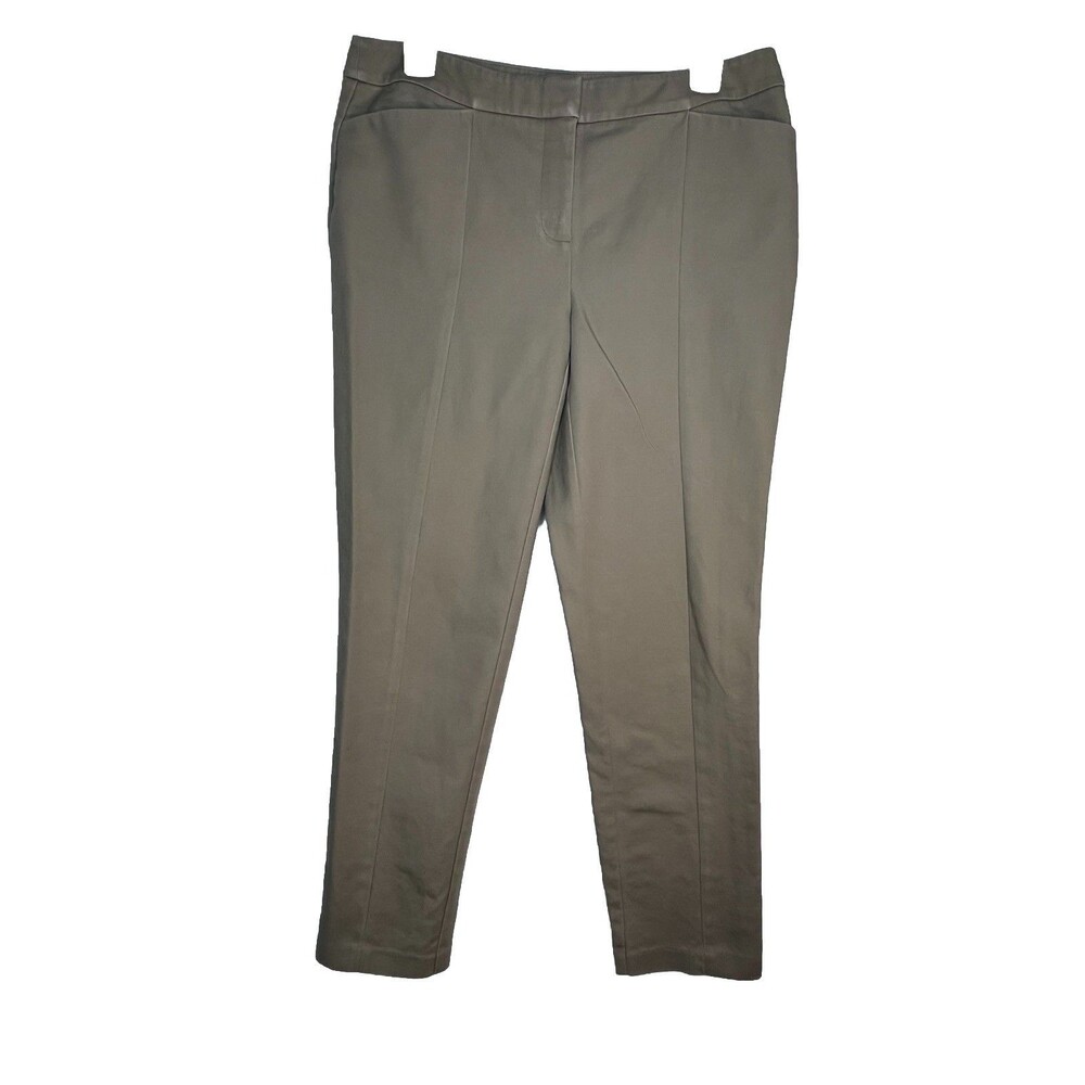 Chicos So Slimming Greige Brown gray Pants career classic tailored Sz 0 / 4 / XS